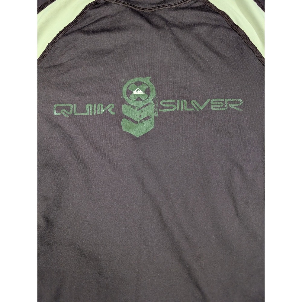 Quiksilver UVtech Rash Guard Mens Medium Brown Cream Long Sleeve Swim Shirt - Picture 3 of 10